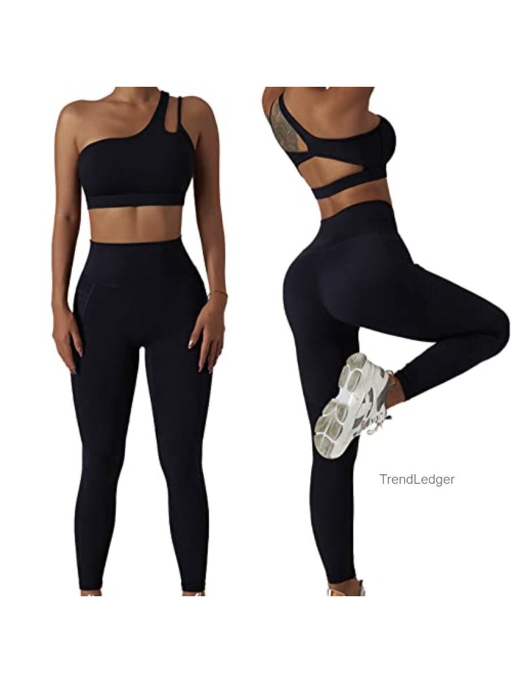 Seamless Workout Set Sports Bra High Waist Leggings Nylon Spandex